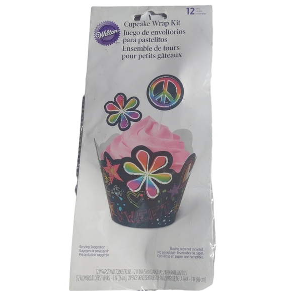 🆕 Wilton 12 Cup Cake Wraps Rainbow Peace - Picture 2 of 8